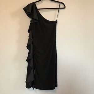 White House Black Market Black One Shoulder Dress